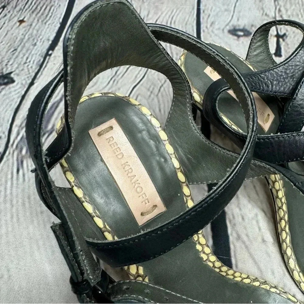 Reed Krakoff Women’s Ankle Harness Tan Snakeskin Stiletto Heel Sandals size 5.5 - Picture 3 of 10
